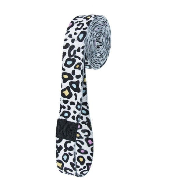 5-15lbs Long Resistance Band - Colourful Leopard Print - Flamin' Fitness