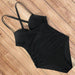 Black Crossover One-Piece Swimsuit - Flamin' Fitness
