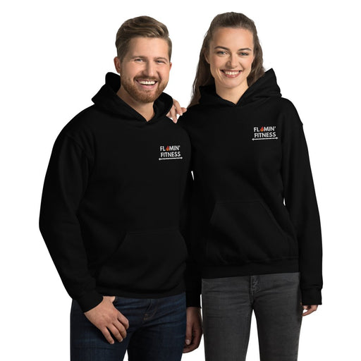 Black Embroidered Logo Hoodie - Flamin' Fitness