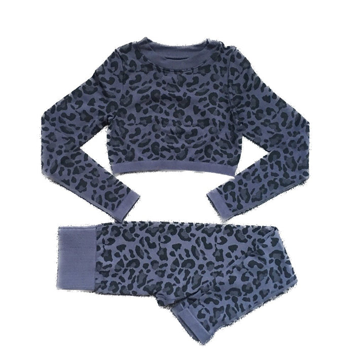 LeopardFit Long Sleeve Top & Leggings Gym Set - Flamin' Fitness