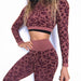 LeopardFit Long Sleeve Top & Leggings Gym Set - Flamin' Fitness