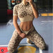 LeopardFit Short Sleeve Top & Leggings Gym Set - Flamin' Fitness