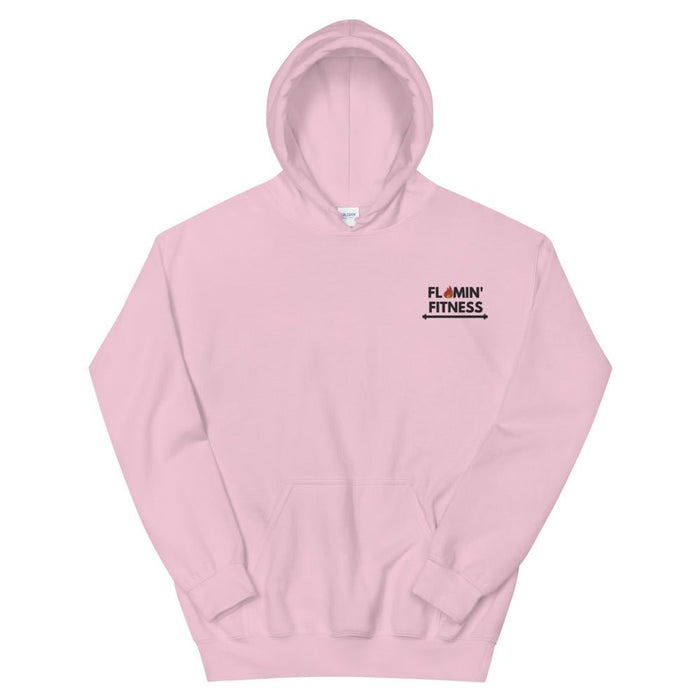 Light Pink Embroidered Logo Hoodie - Flamin' Fitness