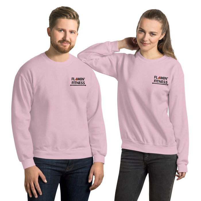 Light Pink Embroidered Logo Sweatshirt - Flamin' Fitness