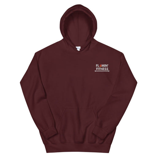 Maroon Embroidered Logo Hoodie - Flamin' Fitness