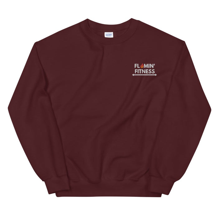 Maroon Embroidered Logo Sweatshirt - Flamin' Fitness