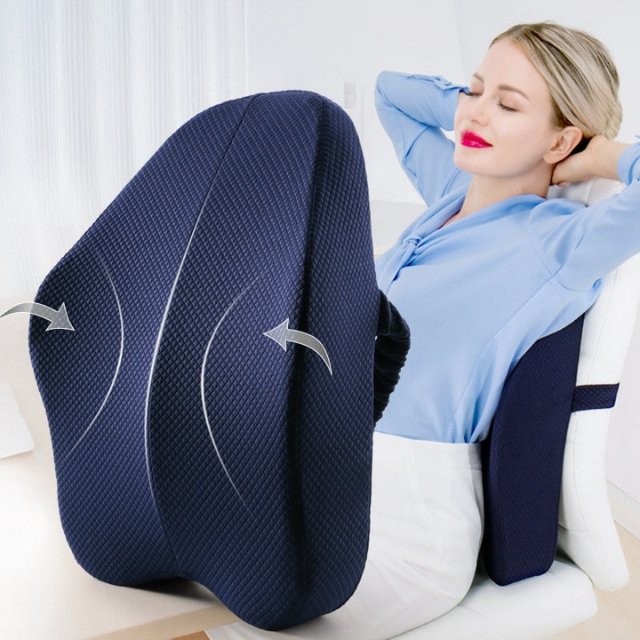 Memory Foam Office Chair Lumbar Support Cushion - Flamin' Fitness