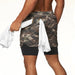 Men's 2-In-1 Camo Sports Shorts - Flamin' Fitness