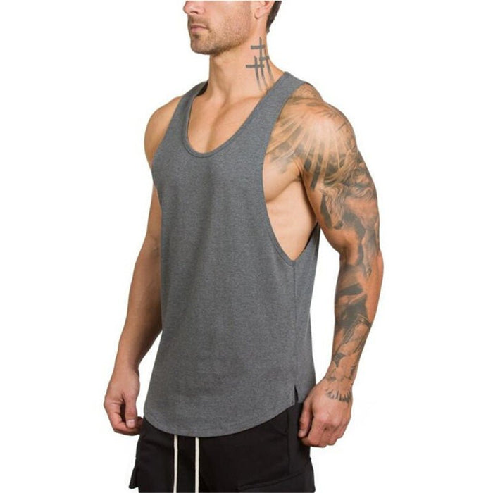 Men's Essentials Plain Stringer Vest - Flamin' Fitness