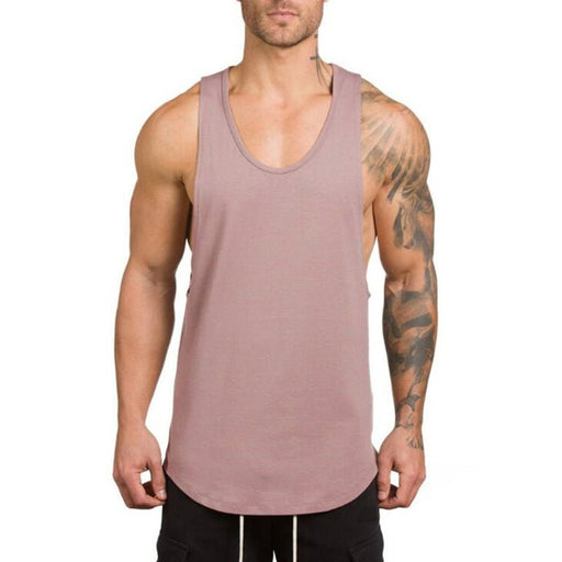 Men's Essentials Plain Stringer Vest - Flamin' Fitness