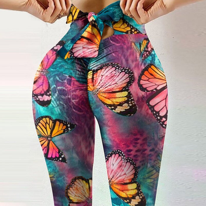 Multi-Coloured Butterfly Seamless Leggings - Flamin' Fitness