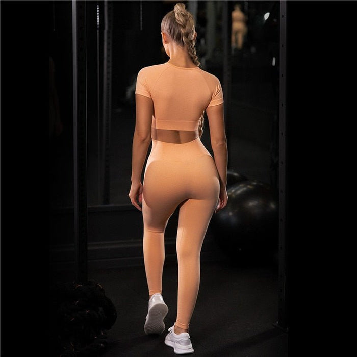 PastelMotion Short Sleeve & Leggings Workout Set - Flamin' Fitness
