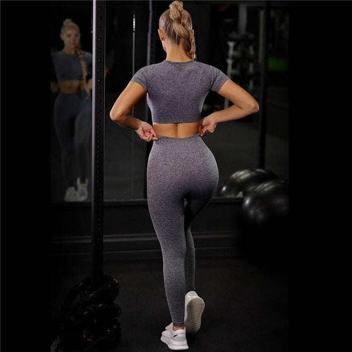PastelMotion Sports Bra & Leggings Workout Set - Flamin' Fitness