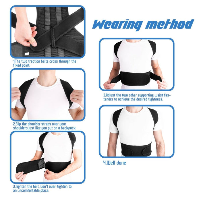 Gilet Correcteur De Posture Homme - Tourmaline, Respirant, Séchage Rapide - Pour Fitness, Yoga, Dos Droit - 13