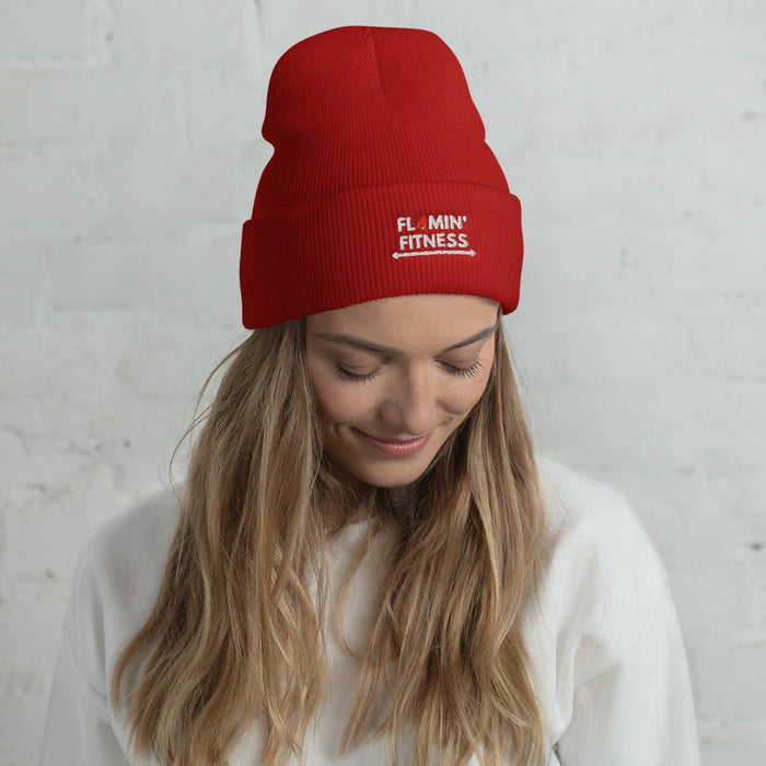 Red Cuffed Beanie - Flamin' Fitness