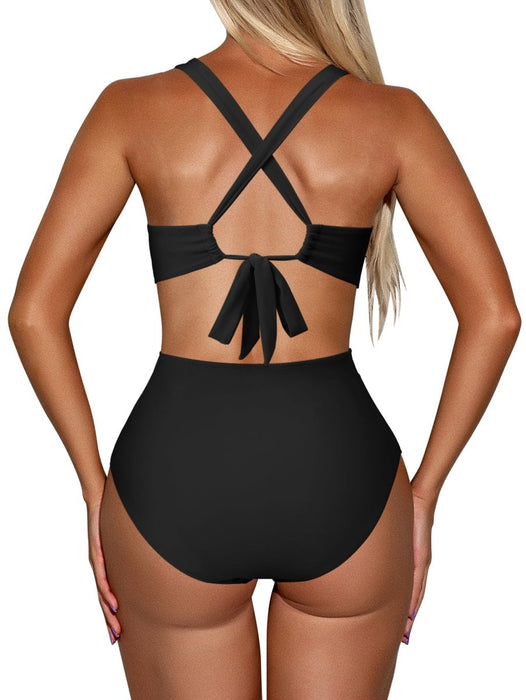 Rib Cage Cut Out One-Piece Swimsuit - Flamin' Fitness