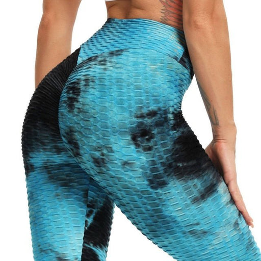 Tie-Dye Honeycomb Anti-Cellulite Gym Leggings - Flamin' Fitness