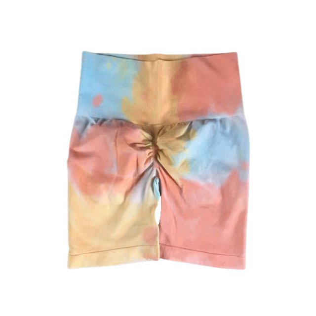Two-Tone Tie Dye Cycling Shorts - Flamin' Fitness