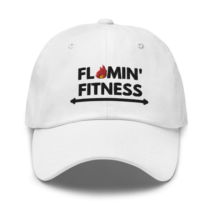 White Baseball Cap - Flamin' Fitness