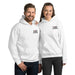 White Embroidered Logo Hoodie - Flamin' Fitness