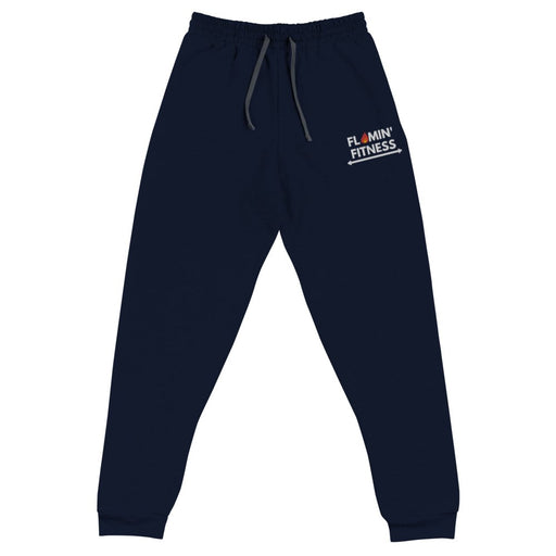 Women's Navy Embroidered Logo Joggers - Flamin' Fitness