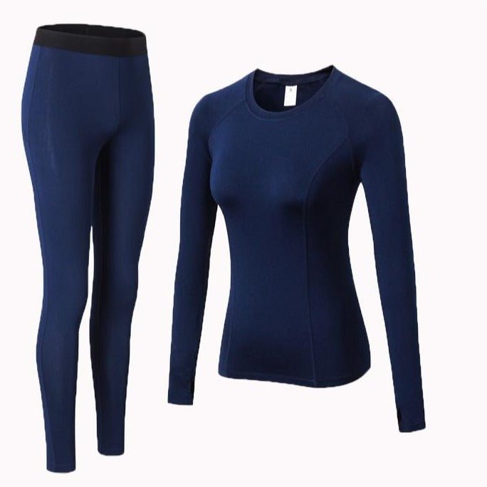 Women's Wool-Lined Thermal Base Layer Set - Flamin' Fitness